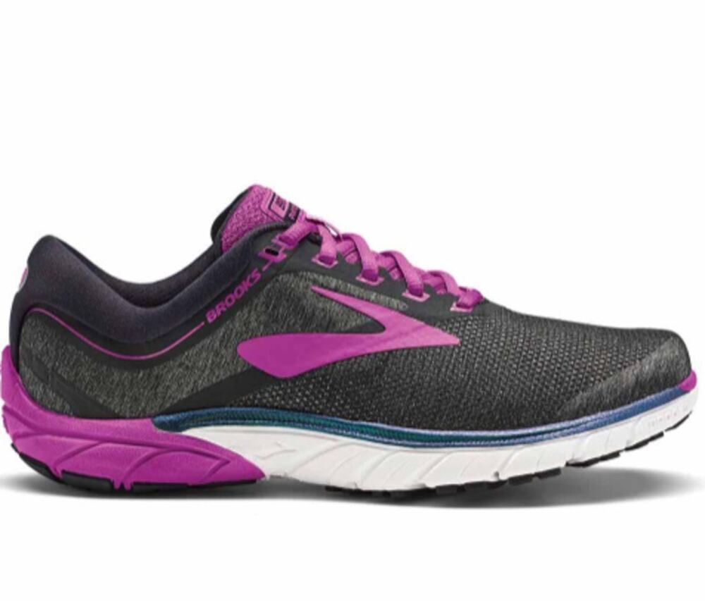 Brooks PureCadence 7 Running Shoe Lace Up Low Reflective Athletic Black Purple 8
